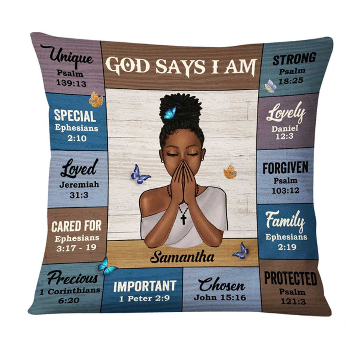 Christianartbag Pillow, God Says I Am Bible Verses Pillow, Personalized Throw Pillow, Christian Gift, Christian Pillow, Christmas Gift. - Christian Art Bag