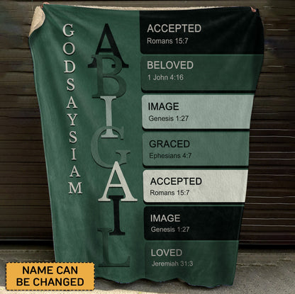 Christianart Personalized Blanket, God Says I Am, Uncover the sacred meaning of your name - Personalized Blanket, CABBK01020724.