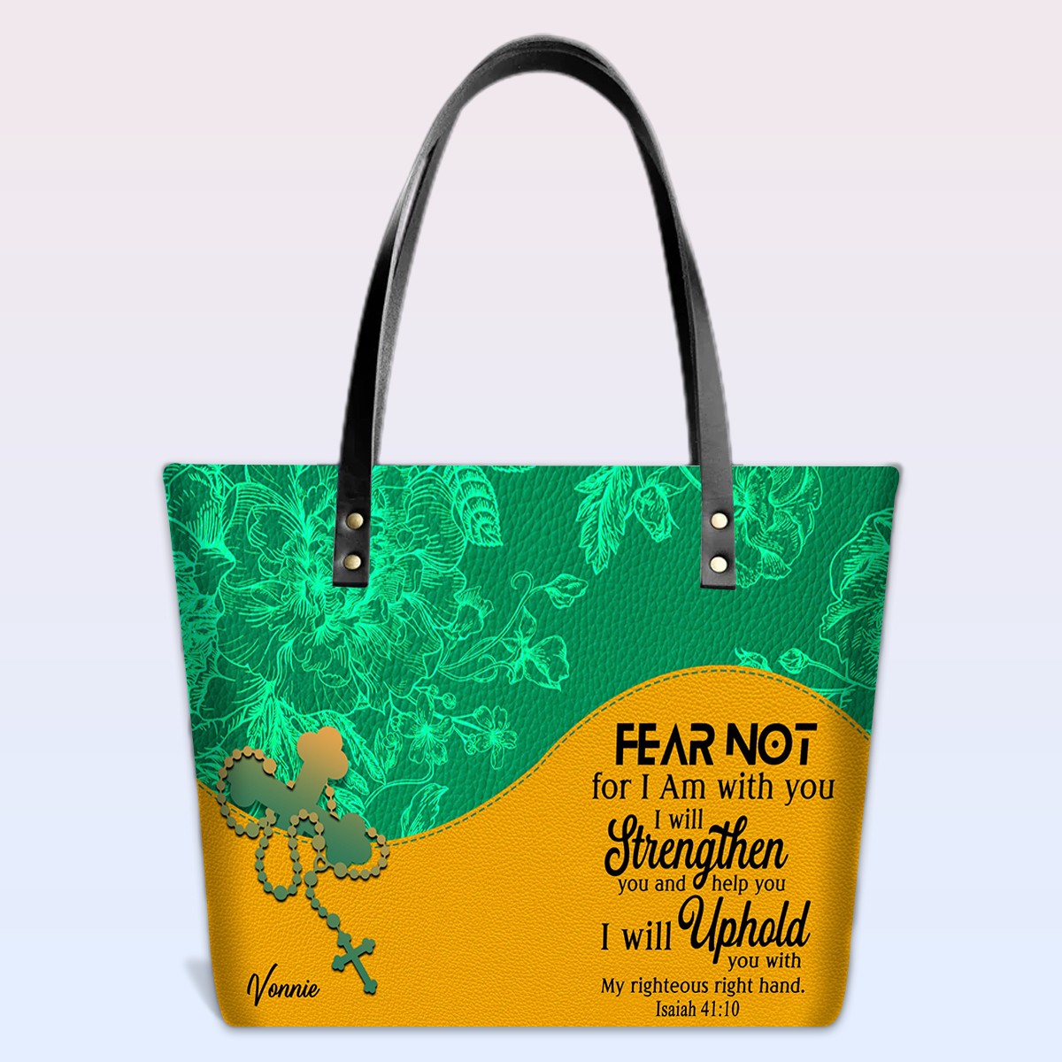 Personalized Christian Red Leather Tote Bag Luxury with Bible Verses – Custom Name & Color Handbag by CHRISTIANARTBAG