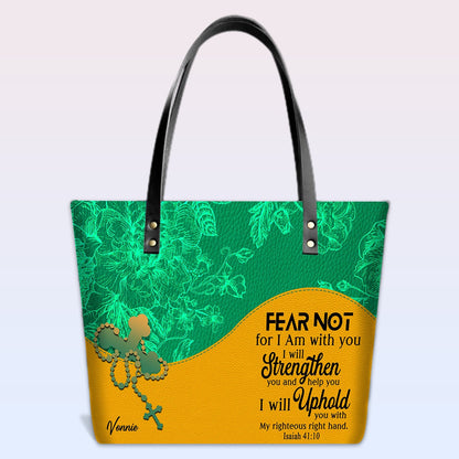 Personalized Christian Red Leather Tote Bag Luxury with Bible Verses – Custom Name & Color Handbag by CHRISTIANARTBAG