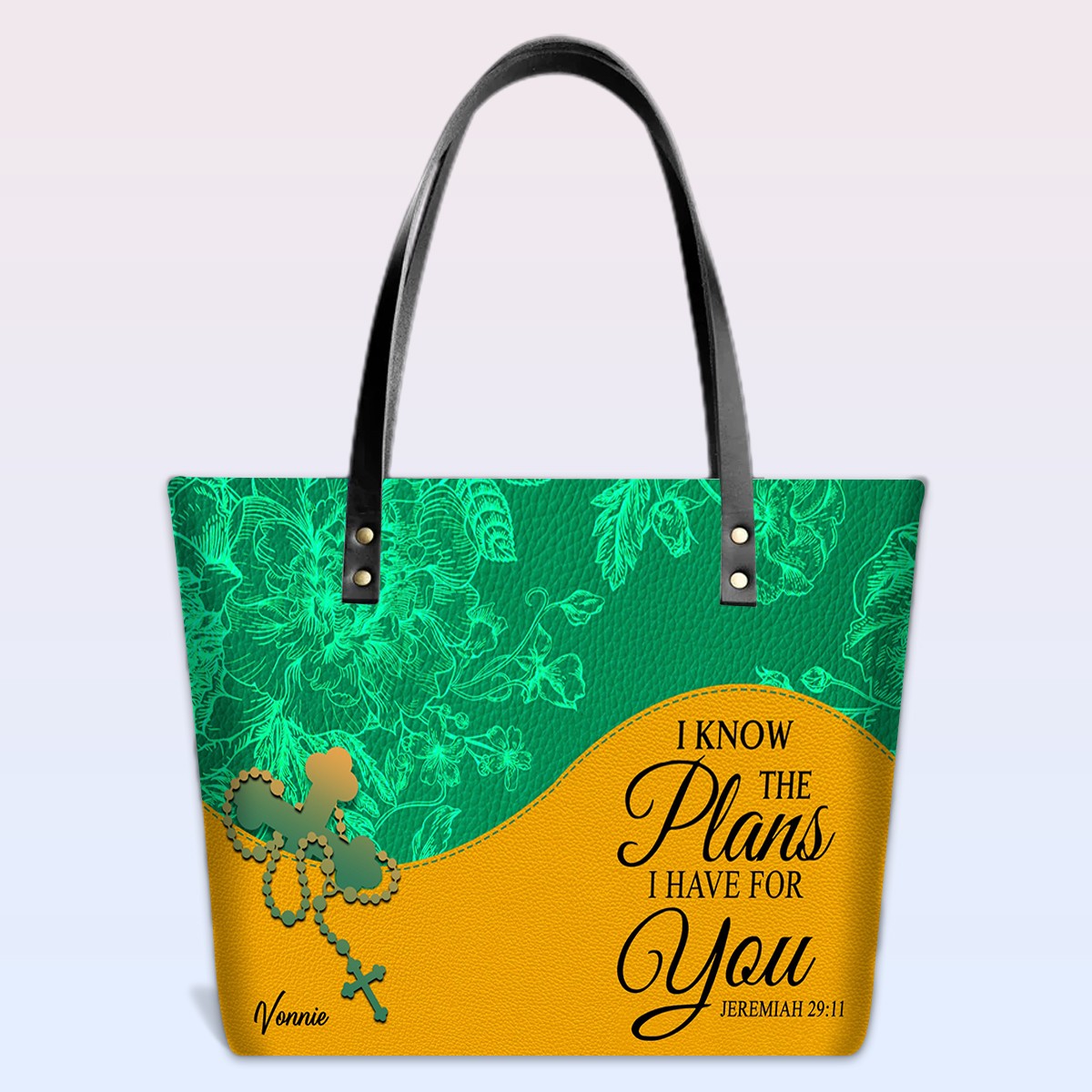 Personalized Christian Red Leather Tote Bag Luxury with Bible Verses – Custom Name & Color Handbag by CHRISTIANARTBAG