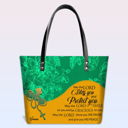 Personalized Christian Red Leather Tote Bag Luxury with Bible Verses – Custom Name & Color Handbag by CHRISTIANARTBAG