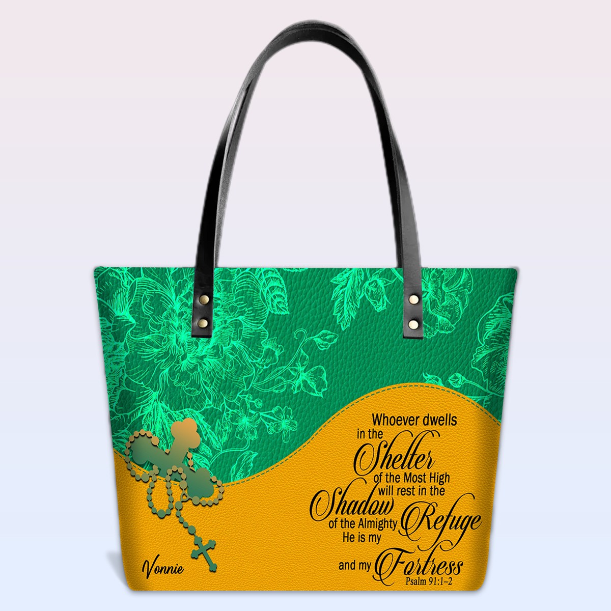 Personalized Christian Red Leather Tote Bag Luxury with Bible Verses – Custom Name & Color Handbag by CHRISTIANARTBAG