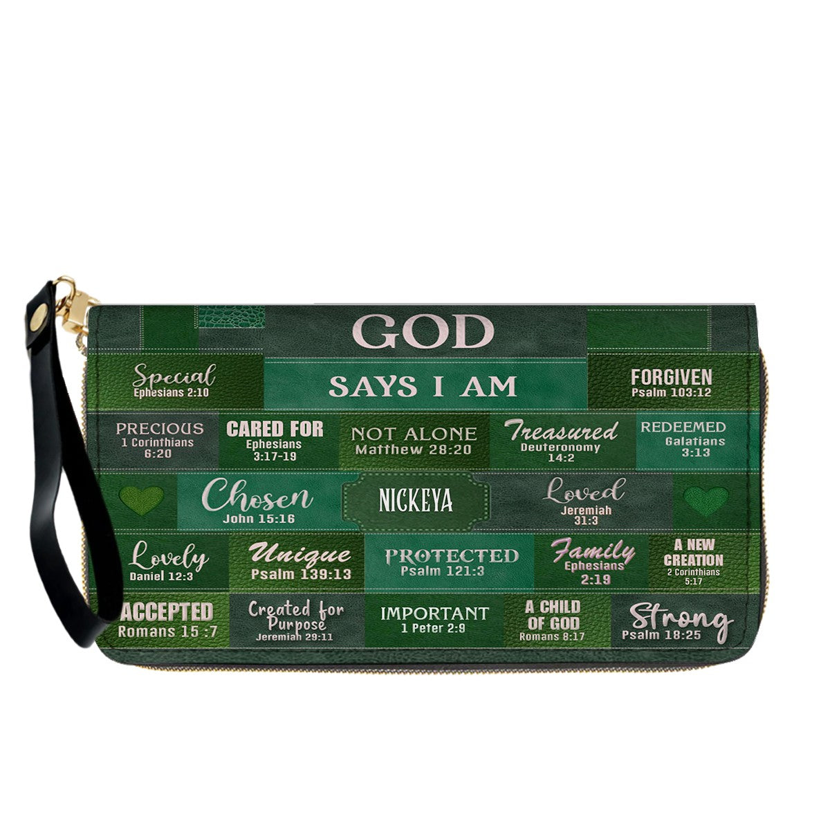 Personalized Leather Handbag & Long Wallet Set – GOD Says I Am Christian Gift for Women