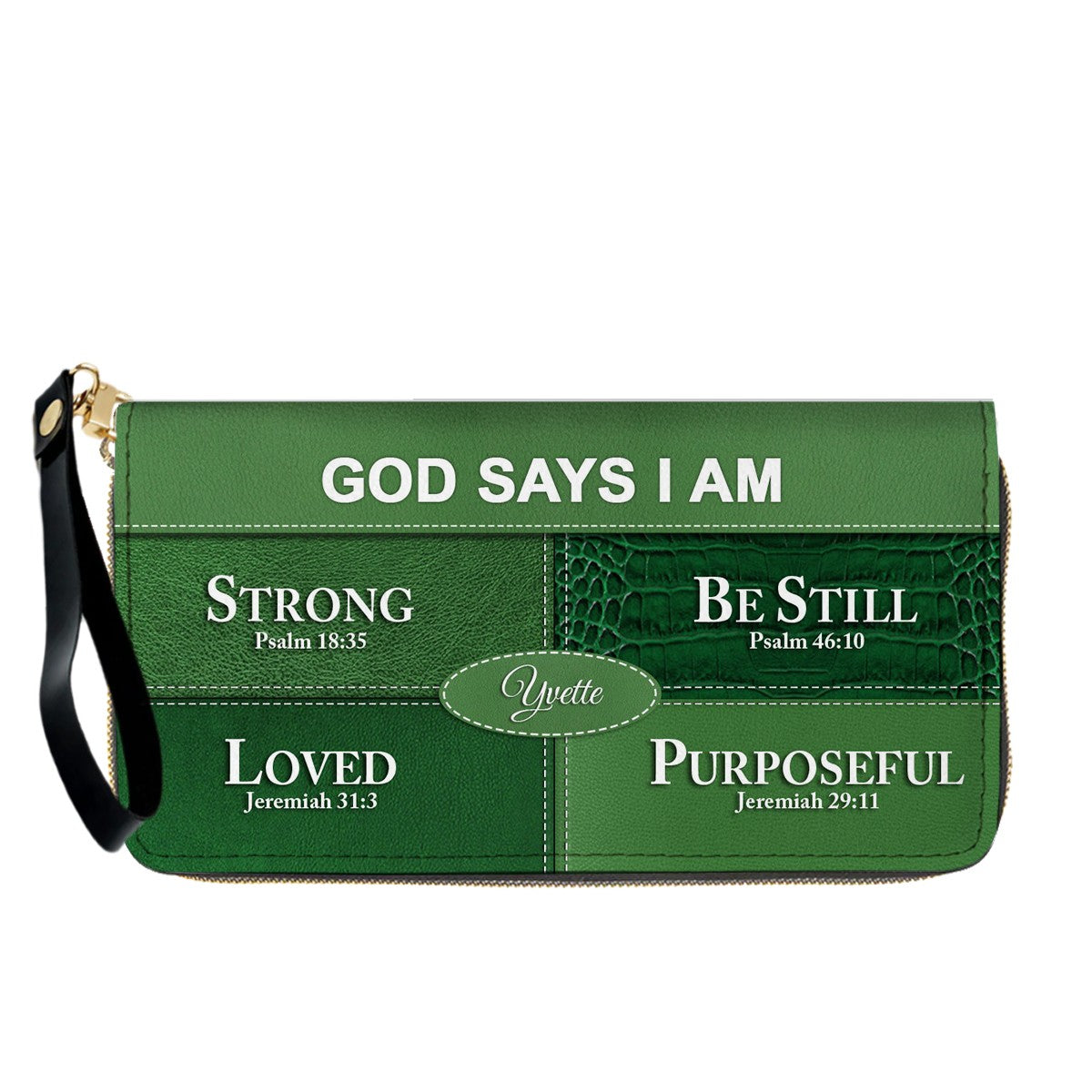 Personalized “God Says I Am” Leather Handbag for Christian Women – Custom Name & Color | CHRISTIANARTBAG 0111825