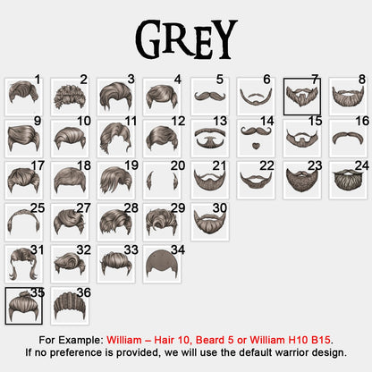 Personalized Christian Bible Cover for Men – A Warrior of Christ Design with Custom Name, Hair & Beard