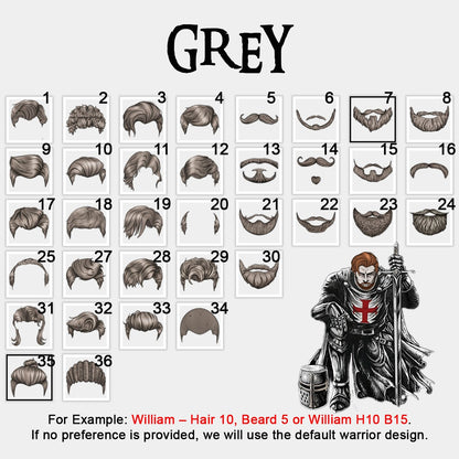 Personalized Christian Hawaiian Shirt – Custom Name, Hair & Beard Style Warrior of Christ Design