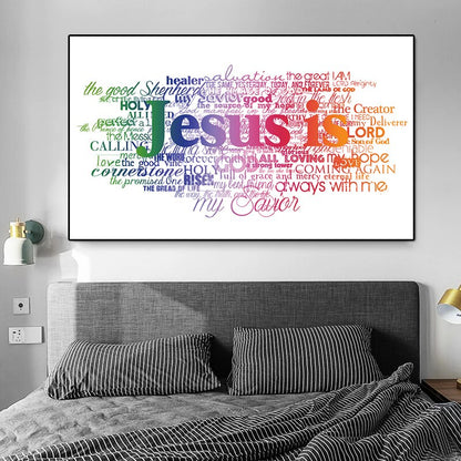 Christianartbag Home Decor, Christian Jesus Letters Posters and Prints on The Wall Canvas Painting Colorful Wall Art Picture for Living Room Church Decor - Christian Art Bag