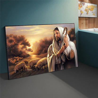Christianartbag Home Decor, Christian God Famous Painting Jesus Herding The Sheep Canvas Posters and Prints Wall Art Pictures for Living Room Deor Cuadros - Christian Art Bag