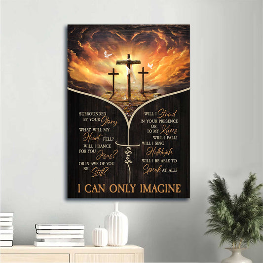 Heavenly Vision Cross Canvas Art - CHRISTIANARTBAG | 'I Can Only Imagine' Lyric-Inspired Spiritual Decor