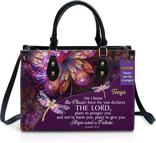 Christianartbag Handbags, The Lord Hope & A Future Leather Bags, Personalized Bags, Gifts for Women, Christmas Gift, CABLTB01300723. - Christian Art Bag