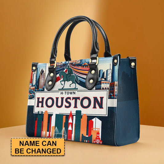 Houston H-Town Leather Handbag by CHRISTIANARTBAG – Bold City Flair - CABLTHB08010424.