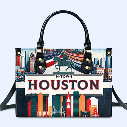 Houston H-Town Leather Handbag by CHRISTIANARTBAG – Bold City Flair - CABLTHB08010424.