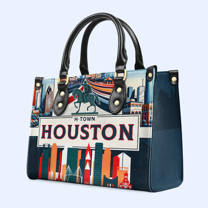 Houston H-Town Leather Handbag by CHRISTIANARTBAG – Bold City Flair - CABLTHB08010424.