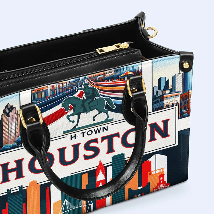 Houston H-Town Leather Handbag by CHRISTIANARTBAG – Bold City Flair - CABLTHB08010424.