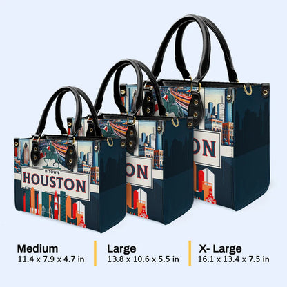 Houston H-Town Leather Handbag by CHRISTIANARTBAG – Bold City Flair - CABLTHB08010424.