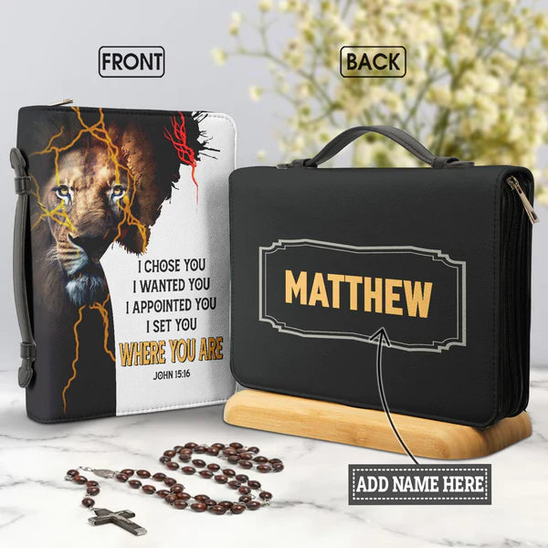 Christianart Bible Cover, I Set You Where You Are John 15 16 Jesus Warrior, Personalized Gifts for Pastor, Gifts For Women, Gifts For Men. - Christian Art Bag