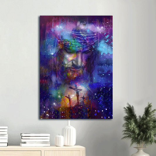 Captivating Cosmic Jesus Canvas Wall Art - CHRISTIANARTBAG | Spiritual Galaxy-Inspired Decor
