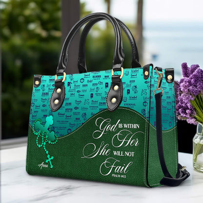 Personalized Leather Handbag Set – Custom Name Christian Purse with Bible Verse | CHRISTIANARTBAG Faith Gift for Women