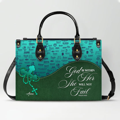 Custom Bible Verse Leather Handbag for Women – Personalized Christian Purse with Name & Scripture – CHRISTIANARTBAG