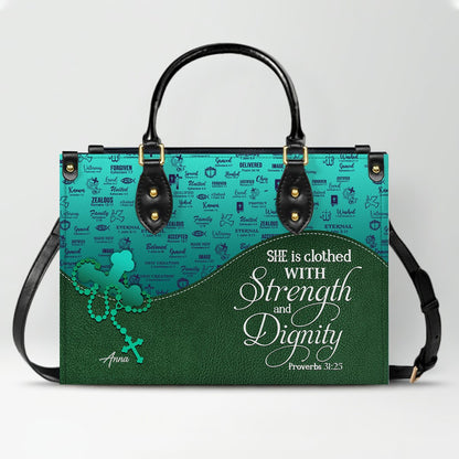 Custom Bible Verse Leather Handbag for Women – Personalized Christian Purse with Name & Scripture – CHRISTIANARTBAG