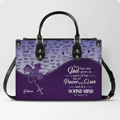 Personalized Christian Leather Handbag and Long Wallet Set – Custom Name, Faith-Inspired Gift for Women