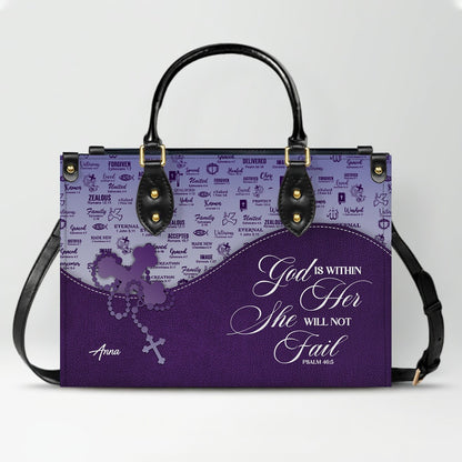 Personalized Christian Leather Handbag and Long Wallet Set – Custom Name, Faith-Inspired Gift for Women