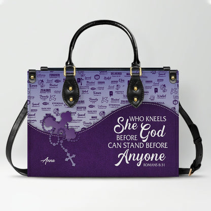 Personalized Christian Leather Handbag and Long Wallet Set – Custom Name, Faith-Inspired Gift for Women