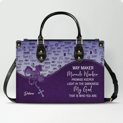 Personalized Christian Leather Handbag and Long Wallet Set – Custom Name, Faith-Inspired Gift for Women