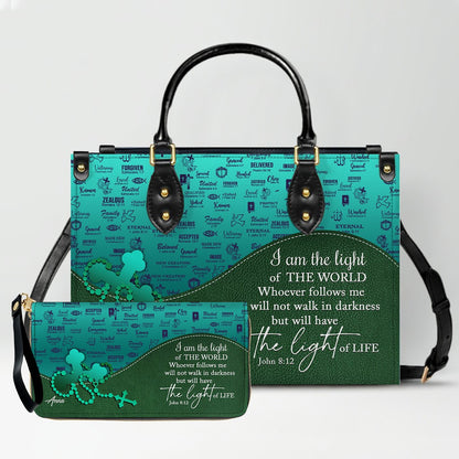 Personalized Leather Handbag Set – Custom Name Christian Purse with Bible Verse | CHRISTIANARTBAG Faith Gift for Women