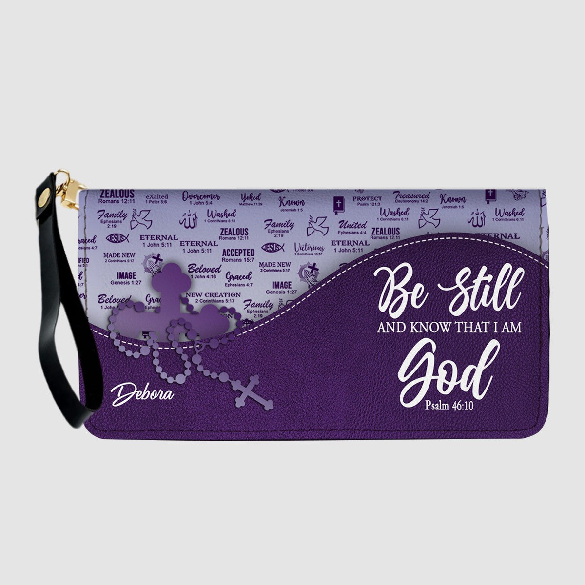 Personalized Christian Leather Handbag and Long Wallet Set – Custom Name, Faith-Inspired Gift for Women