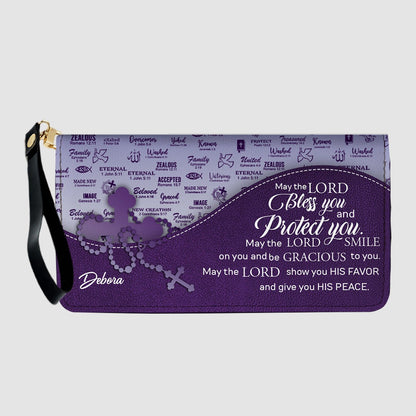 Personalized Christian Leather Handbag and Long Wallet Set – Custom Name, Faith-Inspired Gift for Women