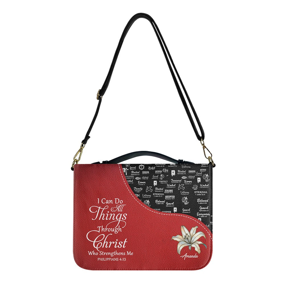 Personalized Red Bible Cover with Scripture | Custom Christian Gift for Women & Men