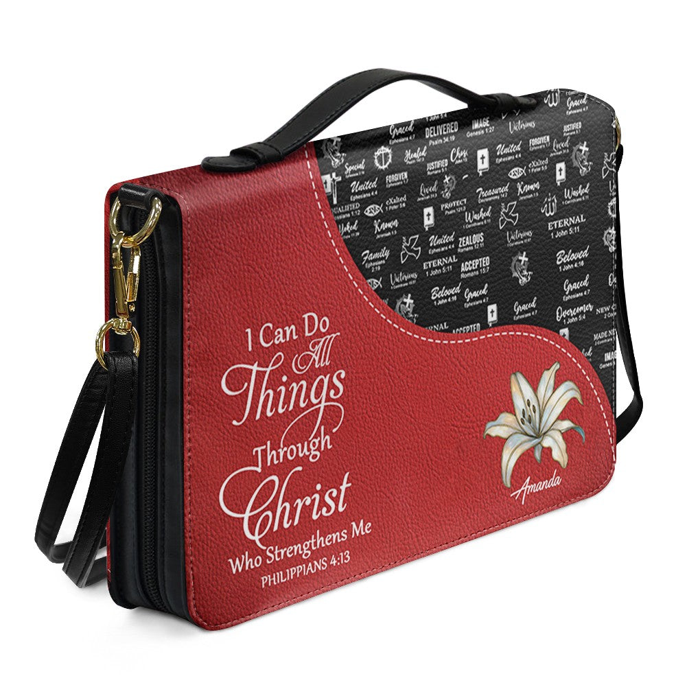 Personalized Red Bible Cover with Scripture | Custom Christian Gift for Women & Men