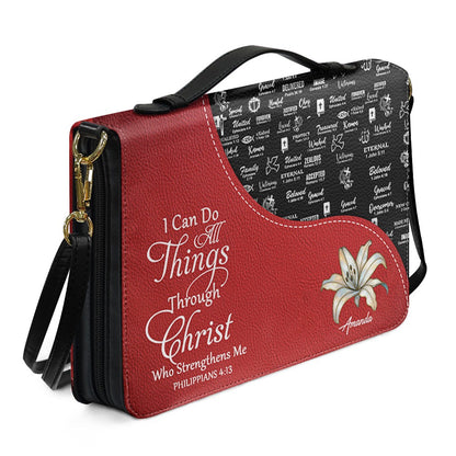 Personalized Red Bible Cover with Scripture | Custom Christian Gift for Women & Men