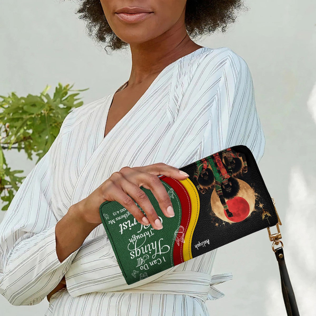 Set - Personalized Christian Leather Handbag & Wallet | Custom Bible Verse Faith Gift for Women by CHRISTIANARTBAG