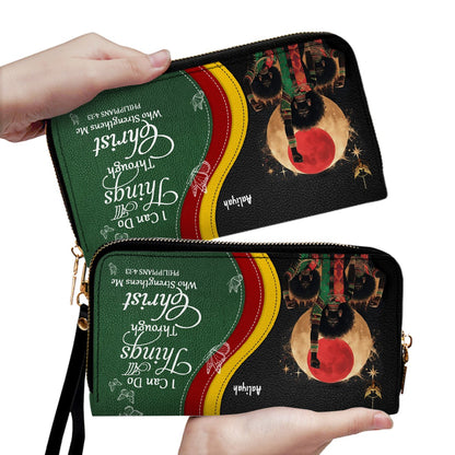 Set - Personalized Christian Leather Handbag & Wallet | Custom Bible Verse Faith Gift for Women by CHRISTIANARTBAG