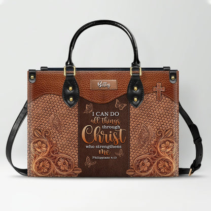 Personalized Leather Handbag with Custom Bible Verse – CHRISTIANARTBAG Christian Gift for Women