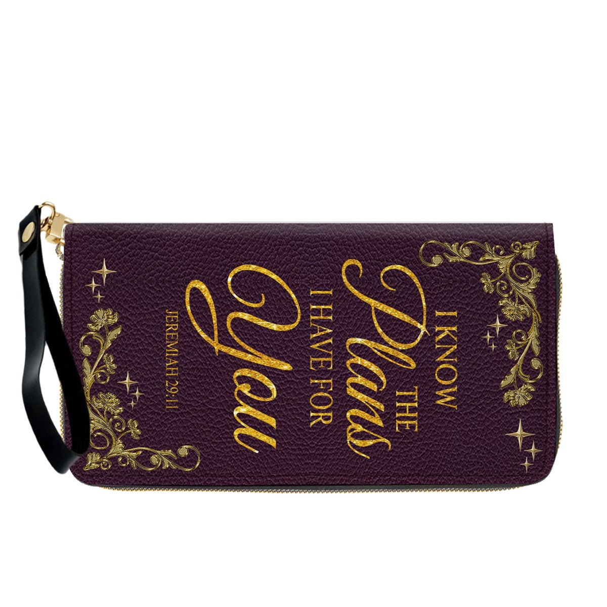Personalized Leather Handbag & Long Wallet Set – Custom Name & Bible Verse | Elegant Christian Gift for Women