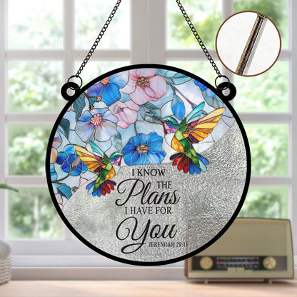Personalized Christian Suncatcher – Acrylic & Wood Window Hanging Ornament with Bible Verse | CHRISTIANARTBAG