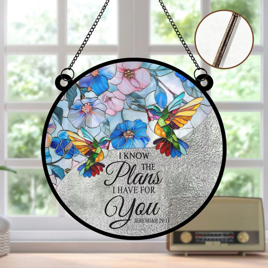 Personalized Christian Suncatcher – Acrylic & Wood Window Hanging Ornament with Bible Verse | CHRISTIANARTBAG