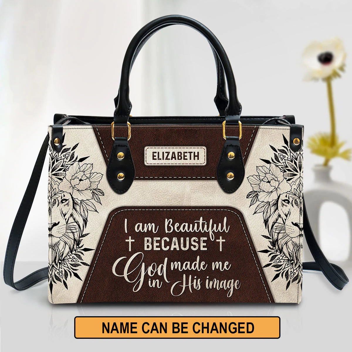 Christianartbag Handbag, I Am Beautiful Because God Made Me In His Image, Personalized Gifts, Gifts for Women, Christmas Gift. - Christian Art Bag