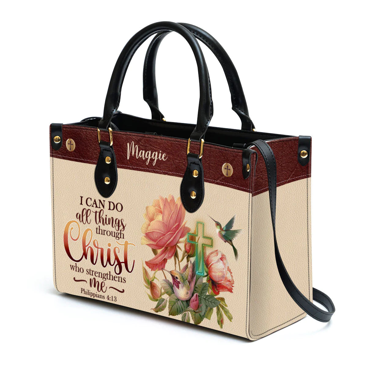 Christianartbag Handbags, I Can Do All Things Through Christ Philippians 41:3 Leather Bags, Personalized Bags, Gifts for Women, Christmas Gift, CABLTB01300723. - Christian Art Bag