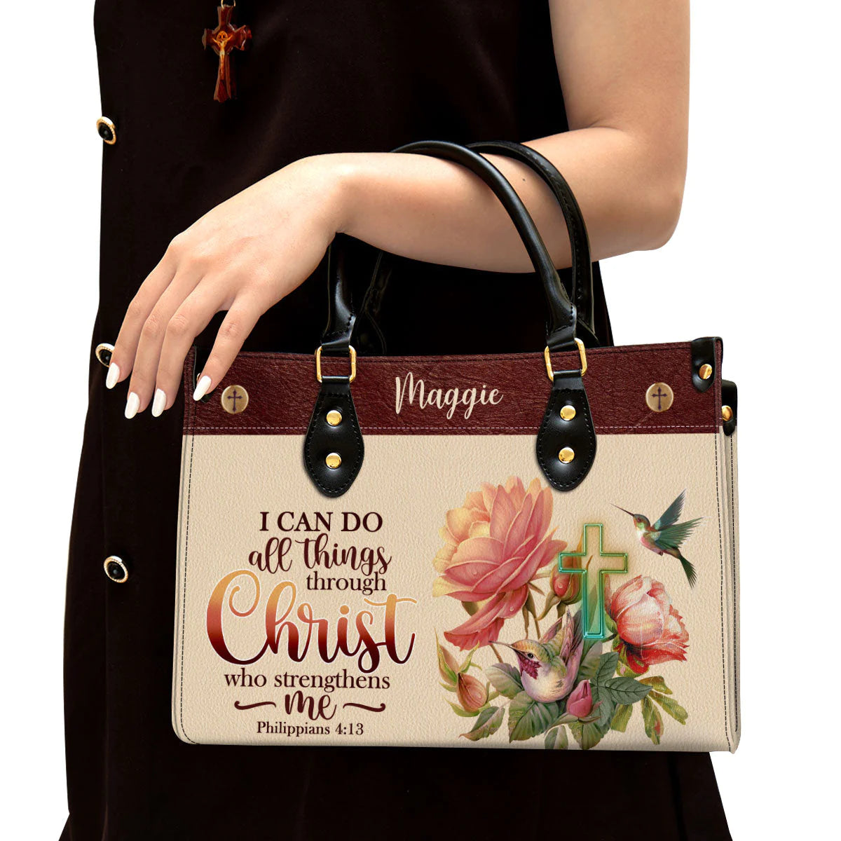 Christianartbag Handbags, I Can Do All Things Through Christ Philippians 41:3 Leather Bags, Personalized Bags, Gifts for Women, Christmas Gift, CABLTB01300723. - Christian Art Bag