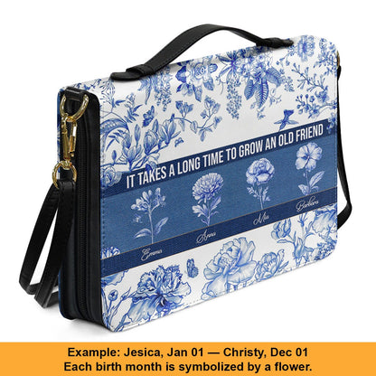Personalized Bible Cover with Name & Birth Month Flower – Custom Christian Gift, Floral Scripture Cover, Unique Birthday Gift for Women