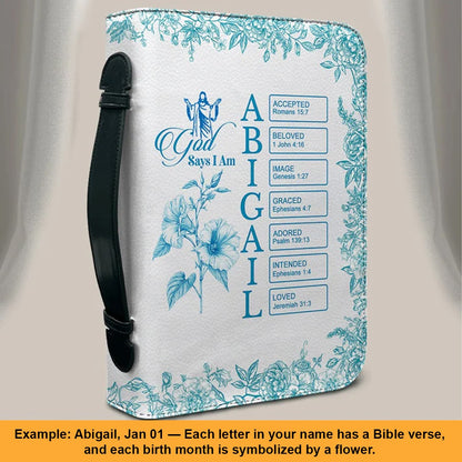Personalized Bible Cover with Name Letters, Bible Verses & Birth Month Flowers – CHRISTIANARTBAG