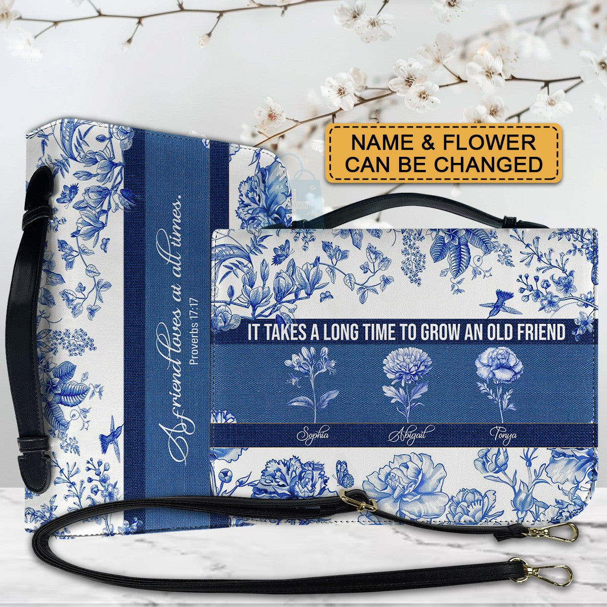 Personalized Bible Cover with Name & Birth Month Flower – Custom Christian Gift, Floral Scripture Cover, Unique Birthday Gift for Women