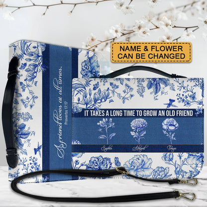 Personalized Bible Cover with Name & Birth Month Flower – Custom Christian Gift, Floral Scripture Cover, Unique Birthday Gift for Women