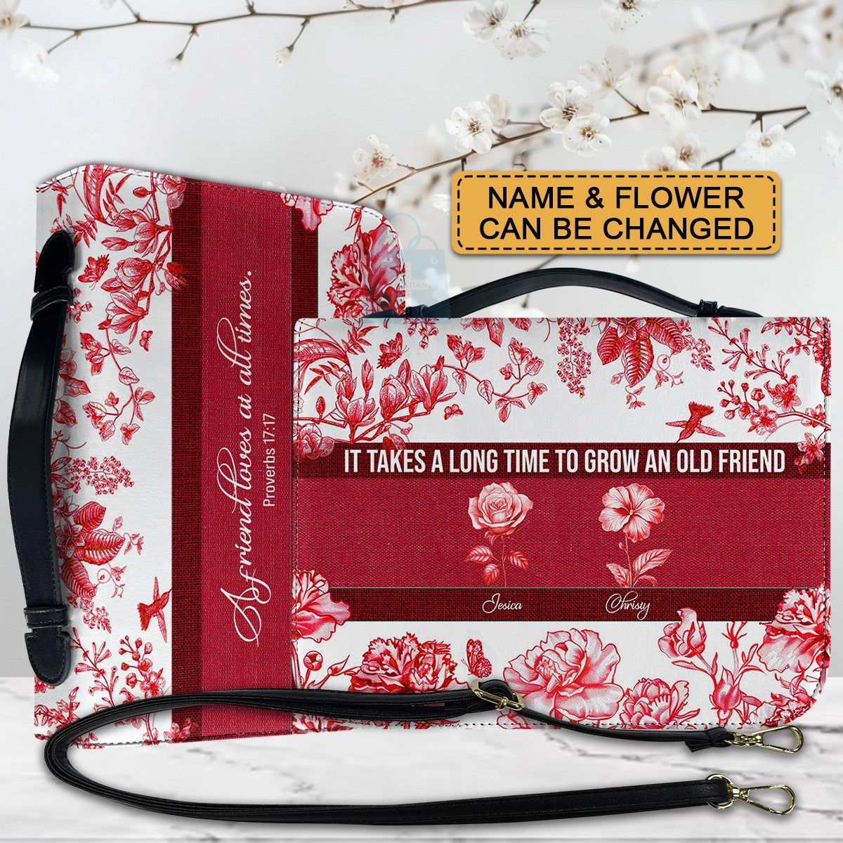 Personalized Bible Cover with Name & Birth Month Flower – Custom Christian Gift, Floral Scripture Cover, Unique Birthday Gift for Women