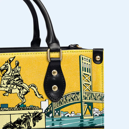 Jacksonville Skyline Custom Leather Tote - CHRISTIANARTBAG's City Pride Collection - CABLTHB16310324.